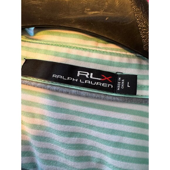Ralph Lauren Black Label Polo Size Large Striped Stretch Shirt EUC - Picture 4 of 9